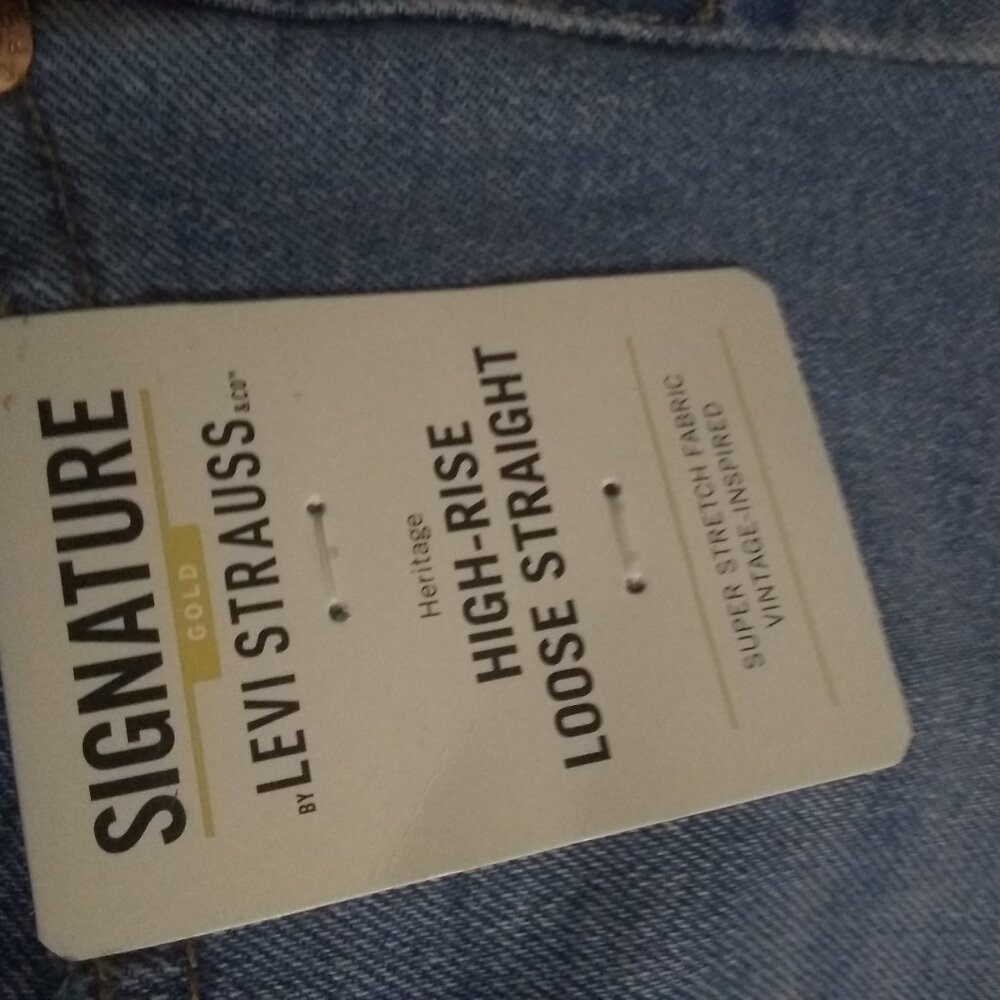 Signature By Levi  High-Rise Loose Straight Jeans Sz 38Wx32L New with Tag - Picture 11 of 16